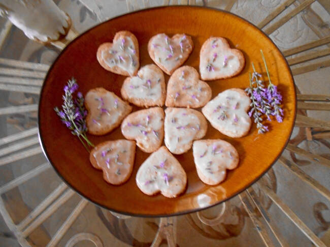 Lavender Almond Heart Cookies
