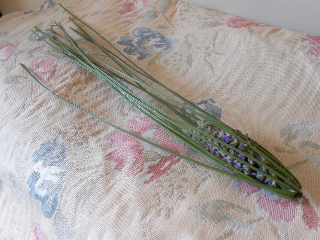 Lavender Wands, Folding Stems Over