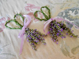 Lavender Hearts with Braided Stems